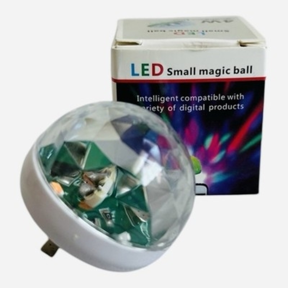 2x LED Magic Ball USB Mini Disco Lights Sound Control Party Stage Lamp NIB - Picture 2 of 5